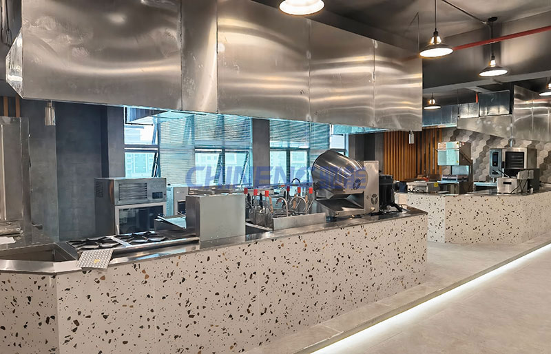 粵菜師傅培訓基地培訓廚房研發區全景