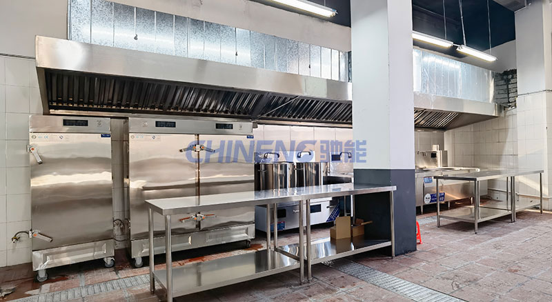 黃江永安五金廠員工食堂烹飪區