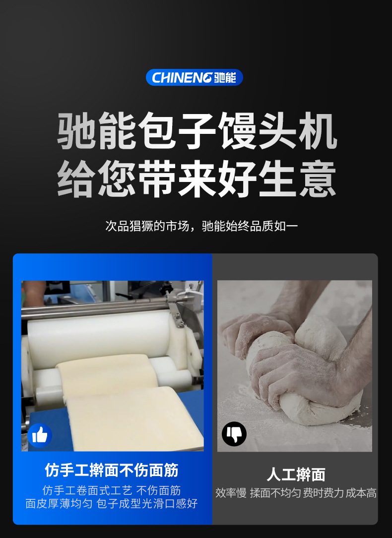 卷面式包子饅頭機壓面技術